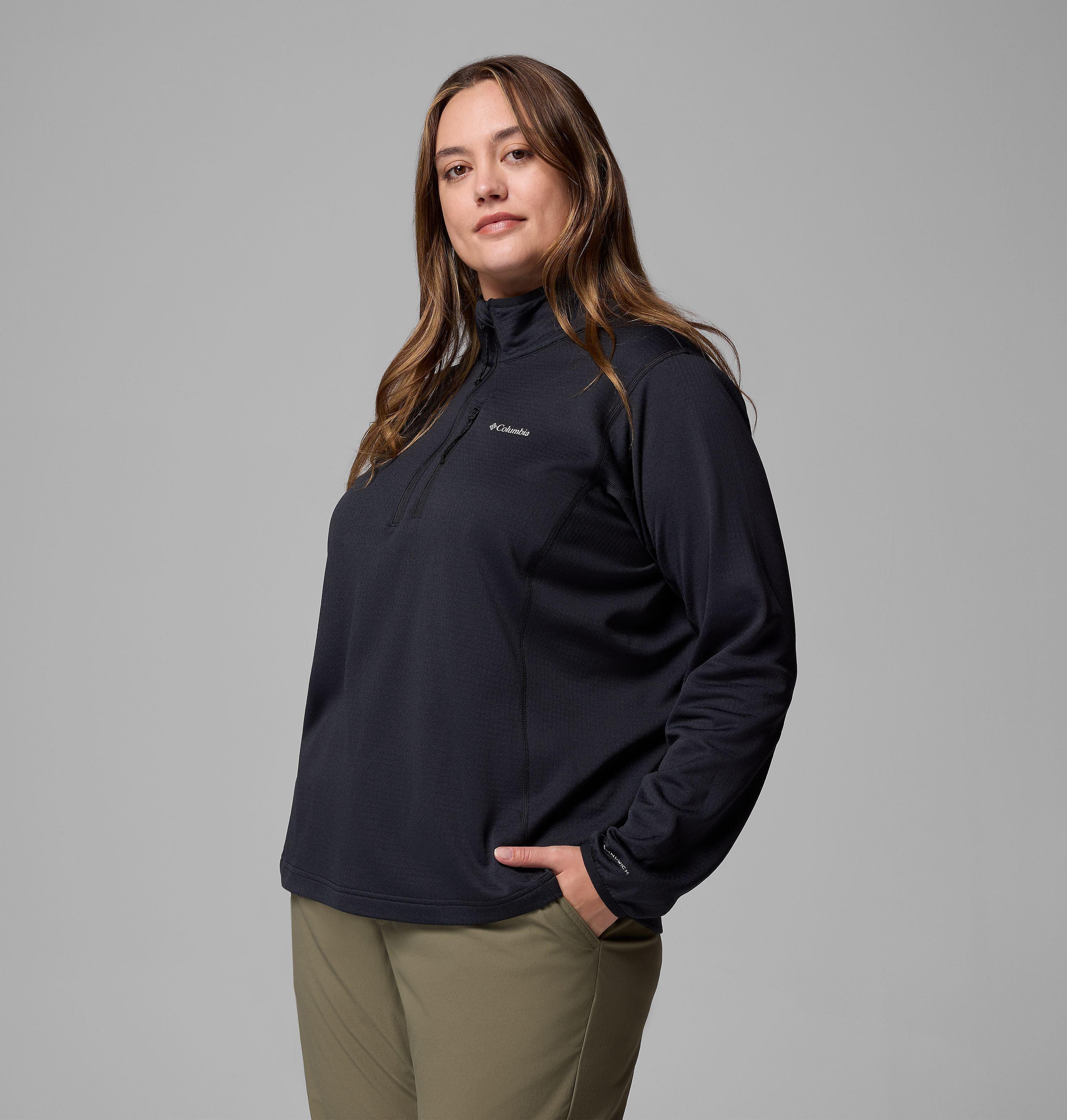 Women's Essential Hike Grid Fleece Half Zip Jacket - Plus Size | 010 | 2X 4