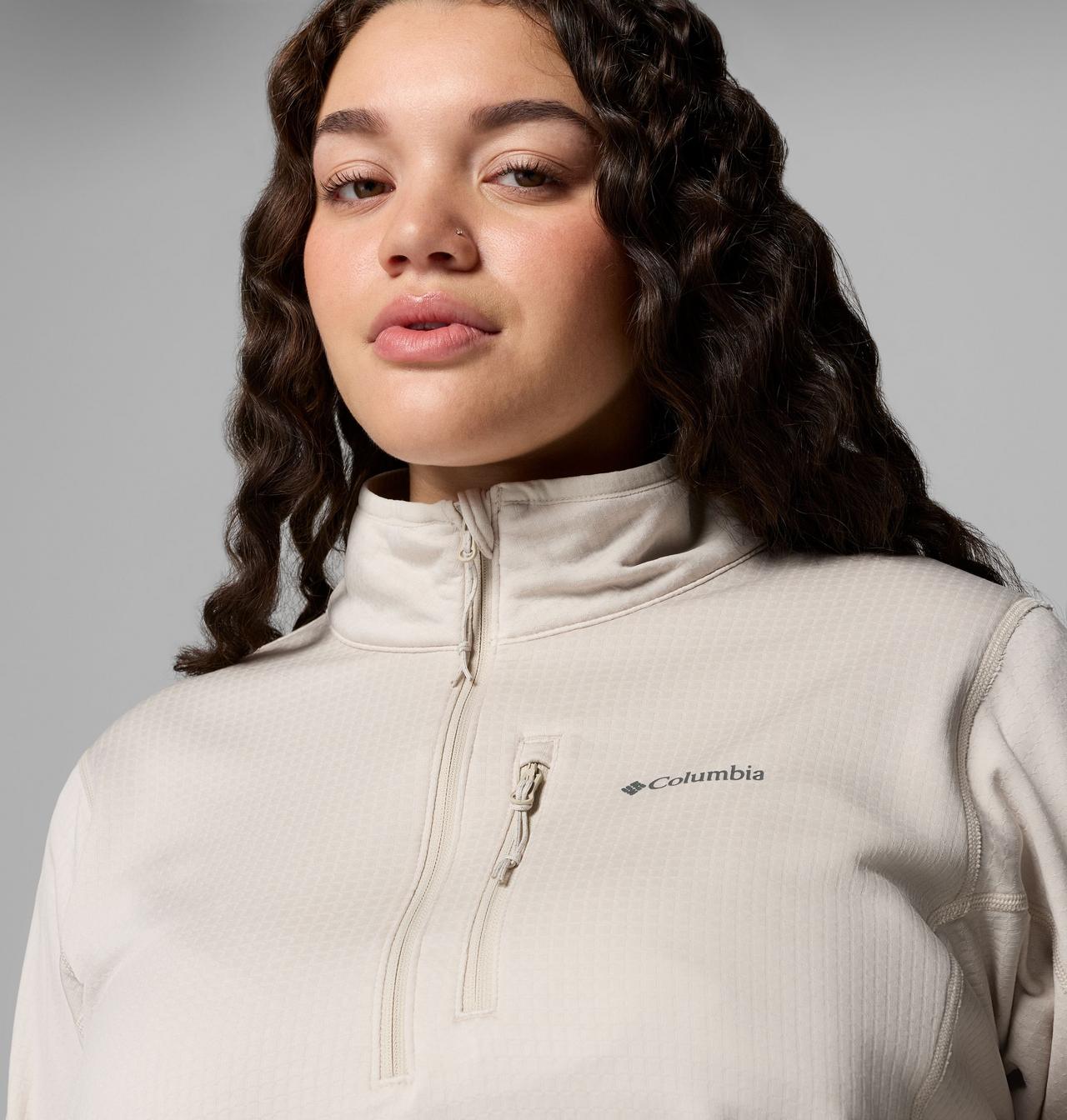 Women's Essential Hike™ Grid Fleece Half Zip Jacket - Plus Size 5