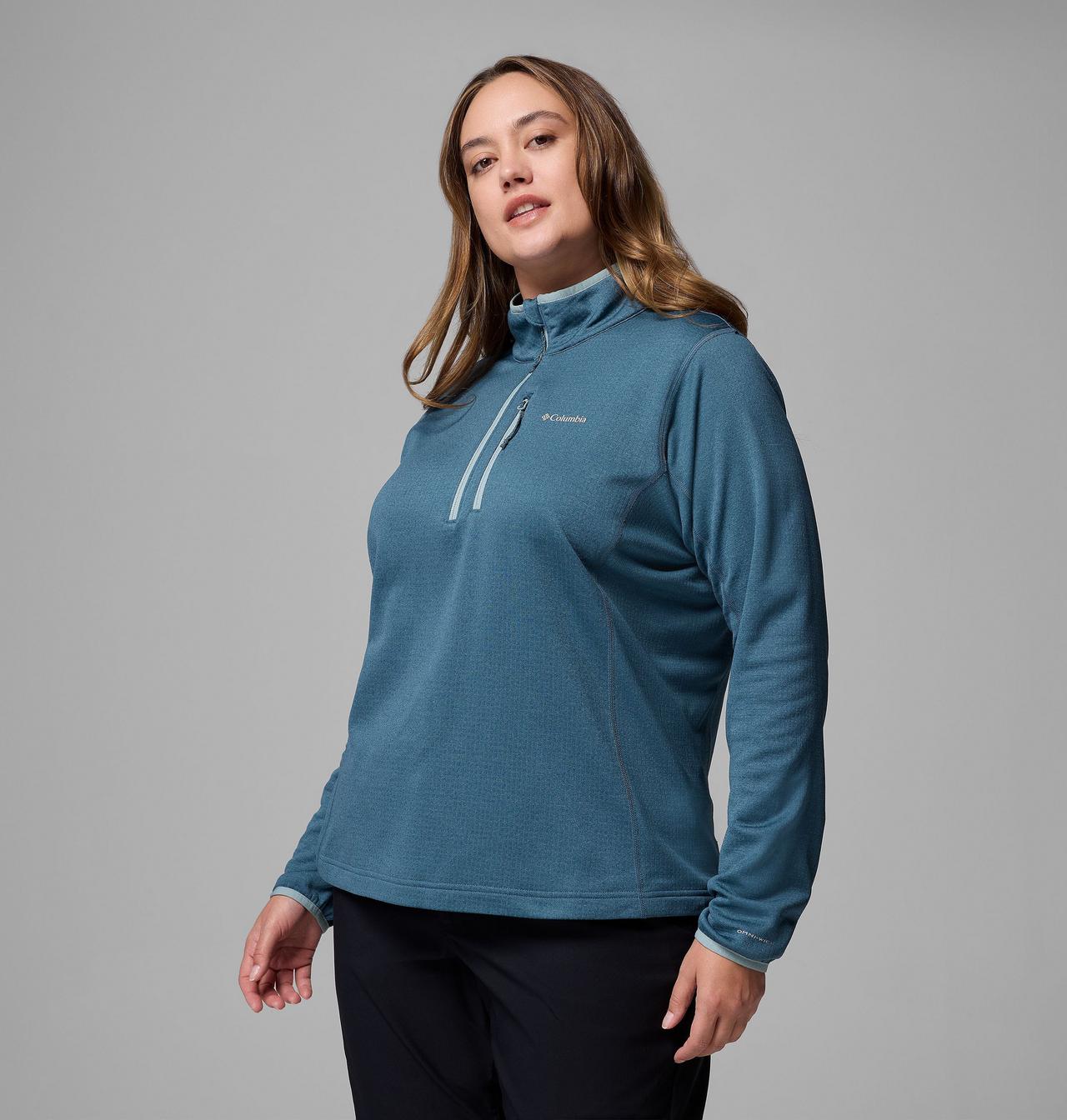 Women's Essential Hike™ Grid Fleece Half Zip Jacket - Plus Size 4