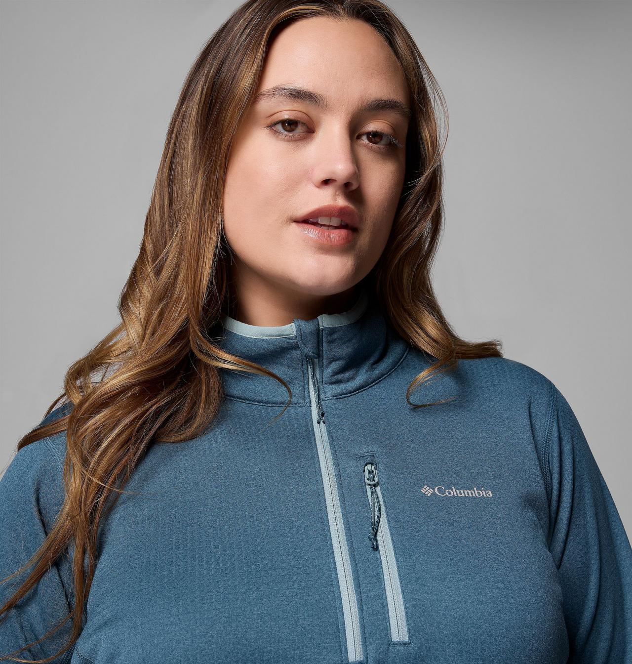 Women's Essential Hike™ Grid Fleece Half Zip Jacket - Plus Size 6