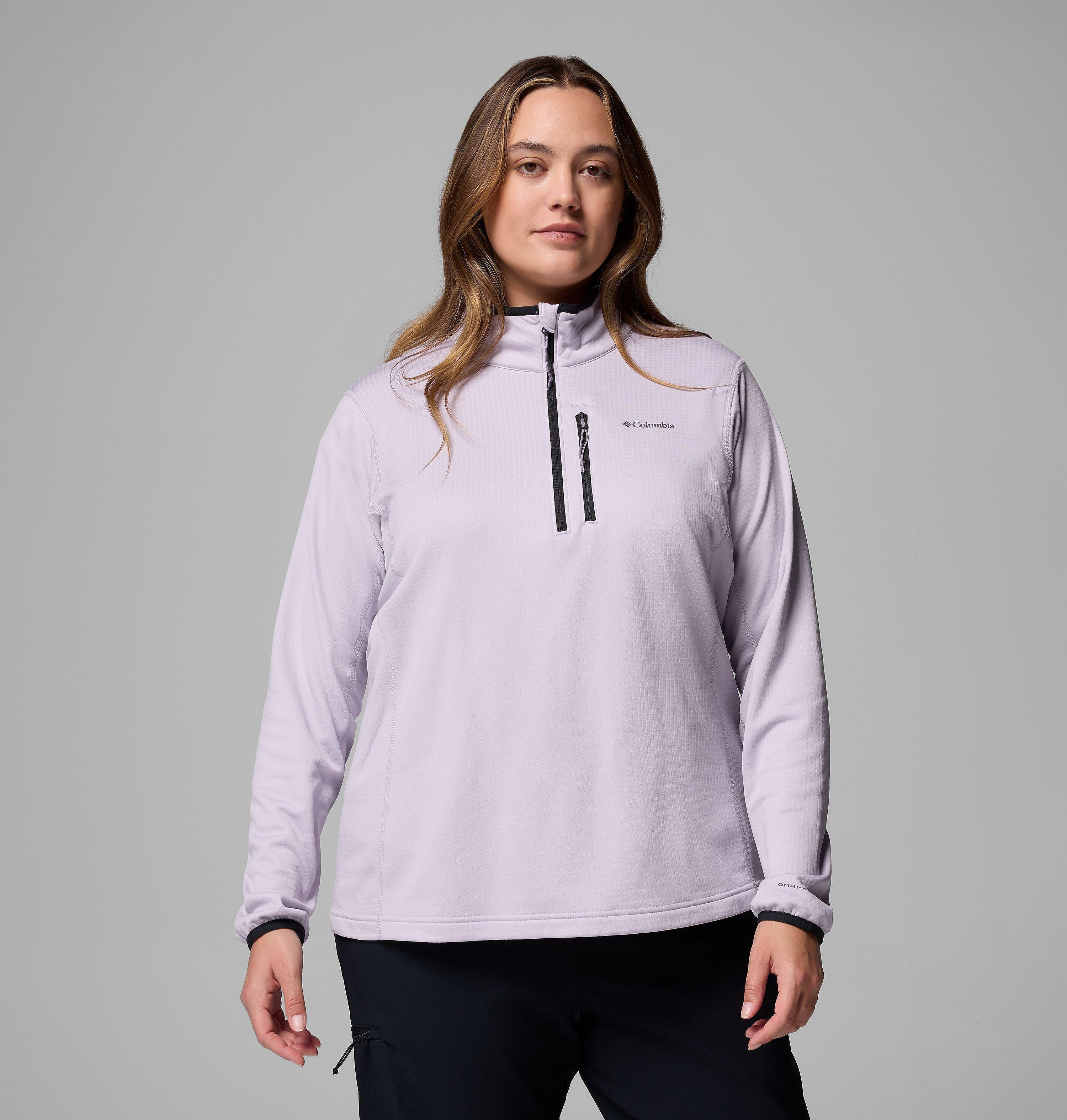 Columbia Women's Essential Hike Grid Fleece Half Zip Jacket - Plus Size-