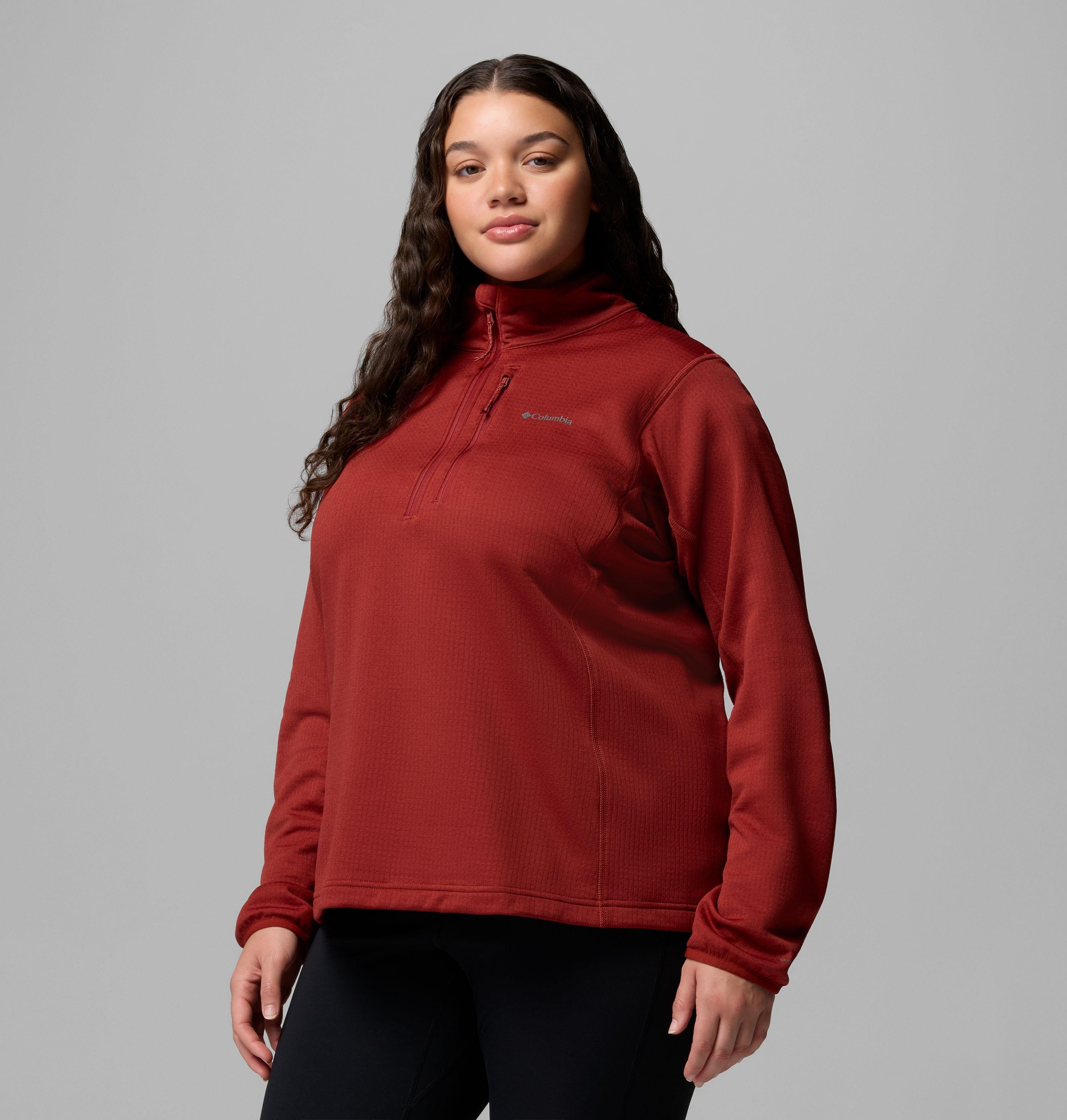 Women's Essential Hike Grid Fleece Half Zip Jacket - Plus Size | 632 | 1X 4