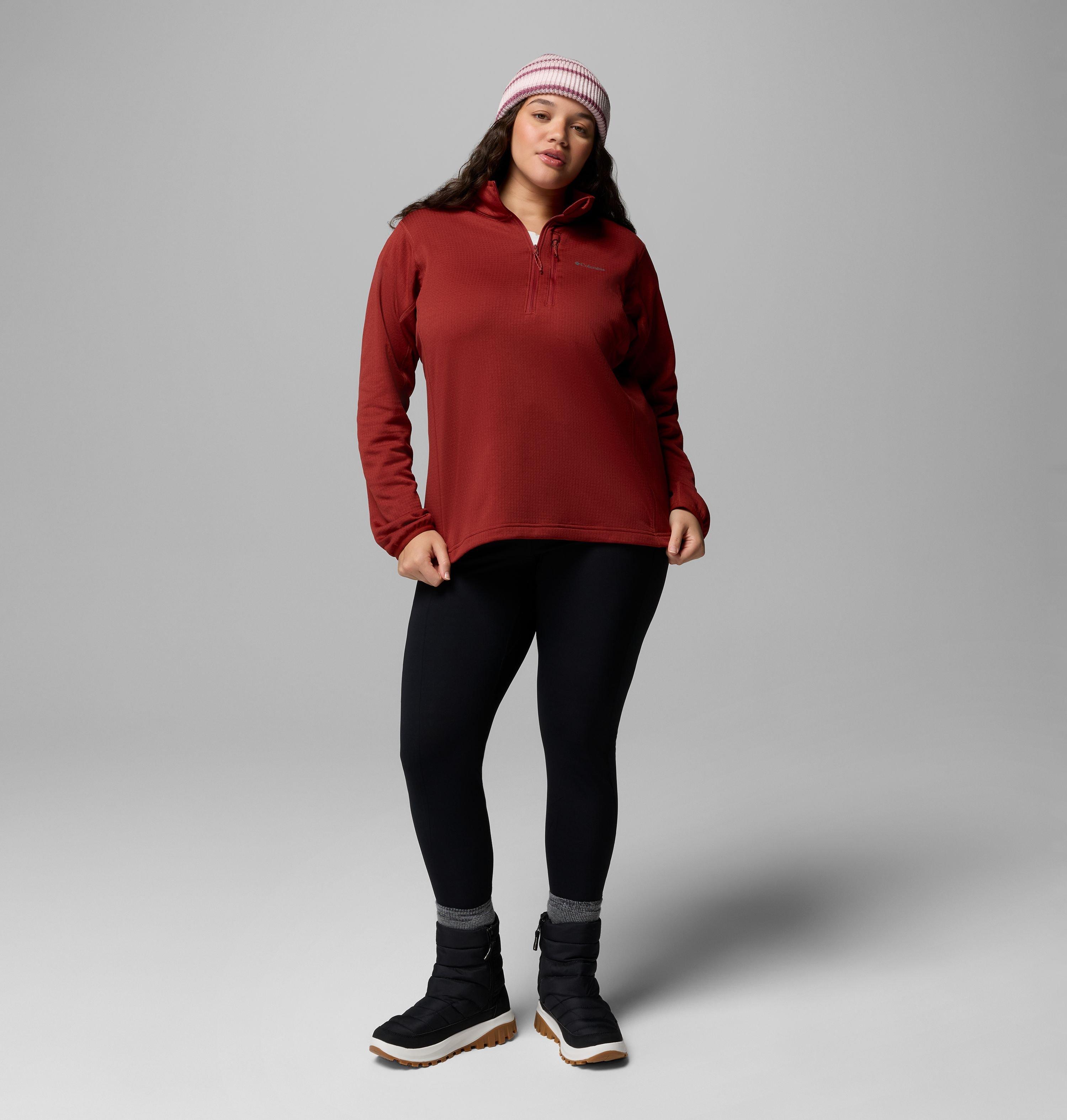 Women's Essential Hike Grid Fleece Half Zip Jacket - Plus Size | 632 | 1X 2