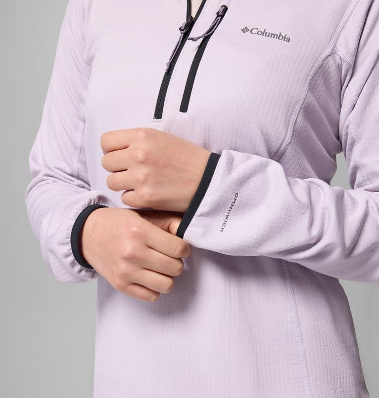 Women's Essential Hike Half Zip Fleece, Color: Lavender Pearl, Black, image 7