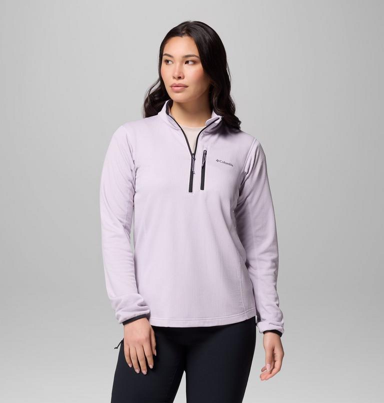 Women's Essential Hike Half Zip Fleece, Color: Lavender Pearl, Black, image 1
