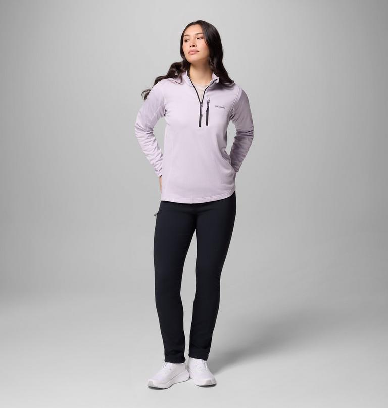 Women's Essential Hike Half Zip Fleece, Color: Lavender Pearl, Black, image 2