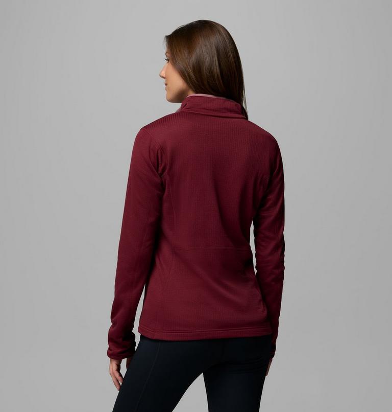 Women's Essential Hike Half Zip Fleece, Color: Rich Wine, Fig, image 3