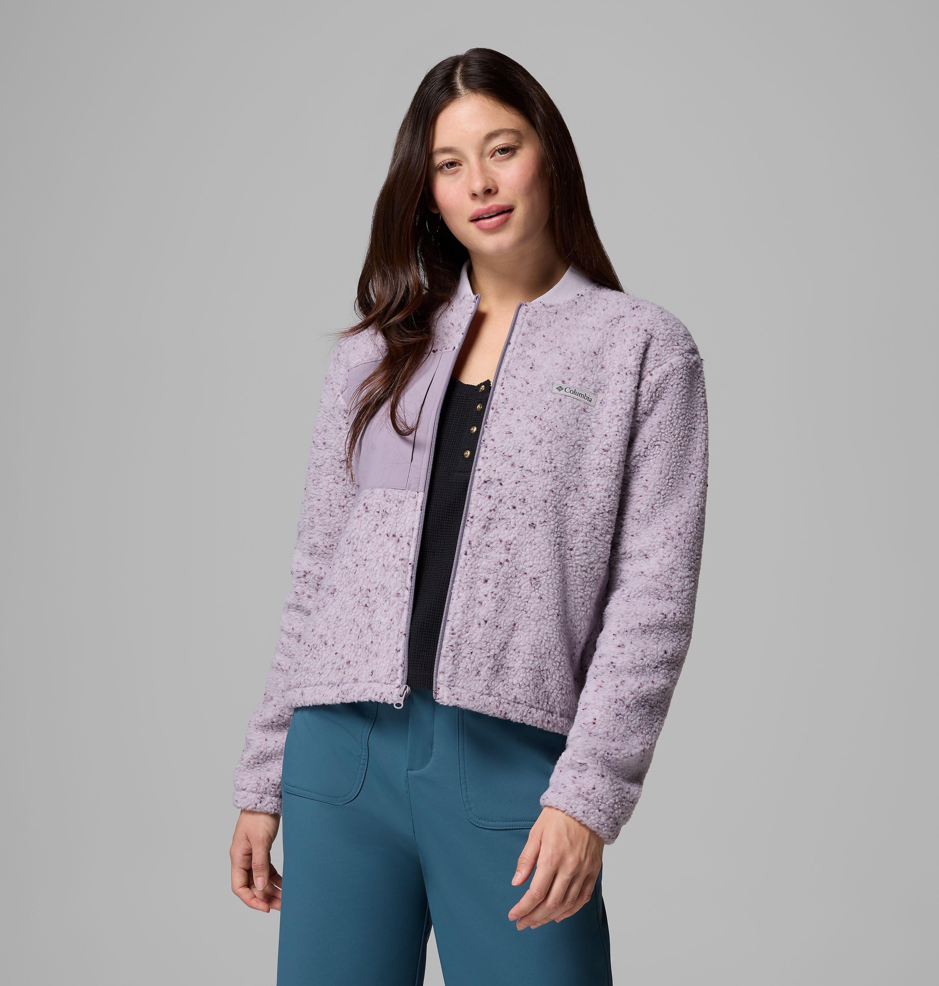 Women's Stellar Path Fleece Bomber Full Zip Jacket 5