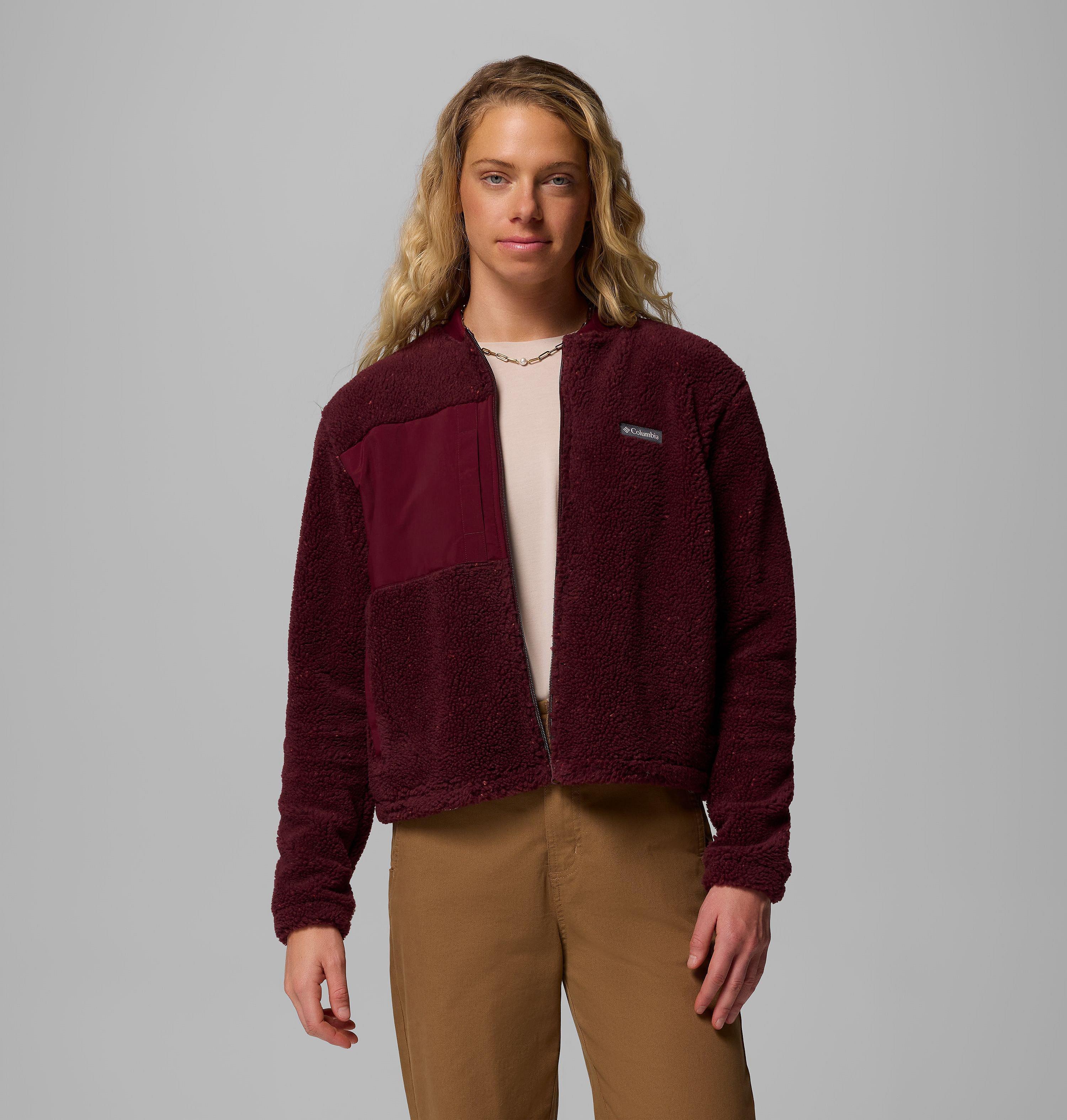 Women's Stellar Path Fleece Bomber Full Zip Jacket 5