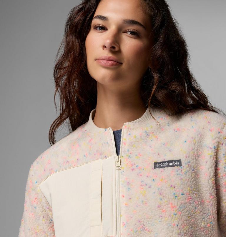 Women's Stellar Path Fleece Bomber Jacket, Color: Chalk, image 6