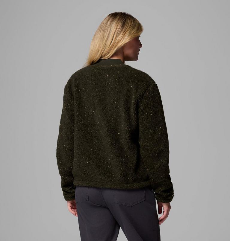 Women's Stellar Path Fleece Bomber Jacket, Color: Greenscape, image 3