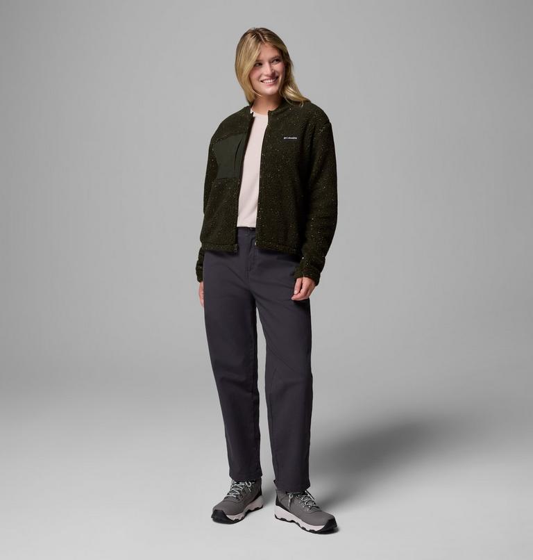 Women's Stellar Path Fleece Bomber Jacket, Color: Greenscape, image 2