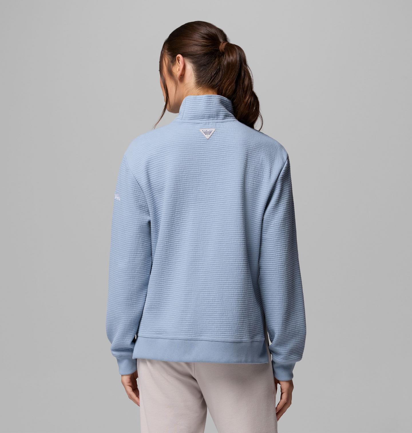 Женская рубашка Columbia PFG Open Water Mock Neck Long Sleeve, цвет: Синий — фото 3