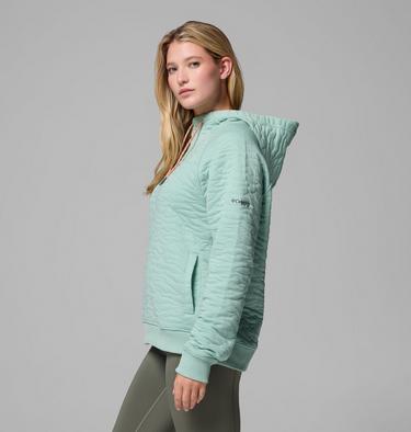Women's PFG Open Water Quilted Hoodie, Color: Misty Jade, image 4