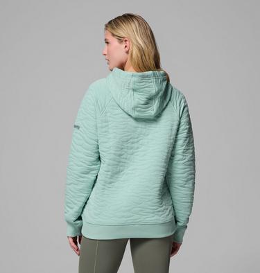 Women's PFG Open Water Quilted Hoodie, Color: Misty Jade, image 3