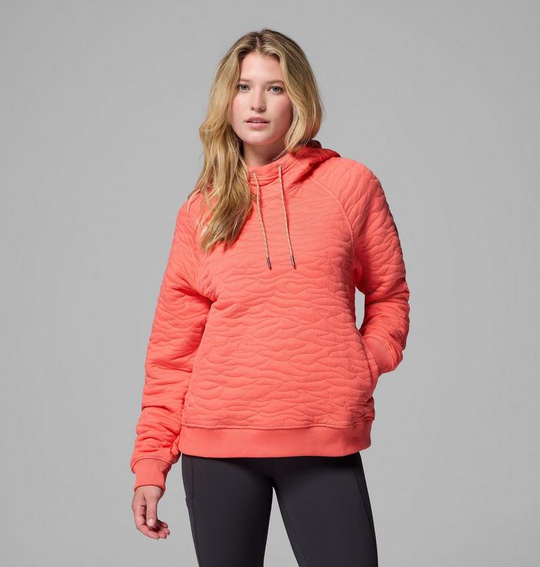 Women's PFG Open Water Quilted Hoodie, Color: Melonade, image 1