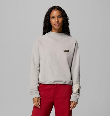 Women's High Cascades Crop French Terry Sweatshirt, Color: Dark Stone, image 3