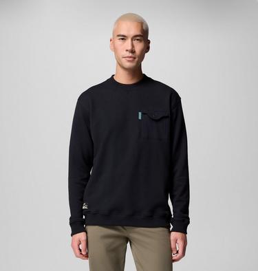 Men's High Cascades French Terry Long Sleeve Shirt, Color: Black, image 3