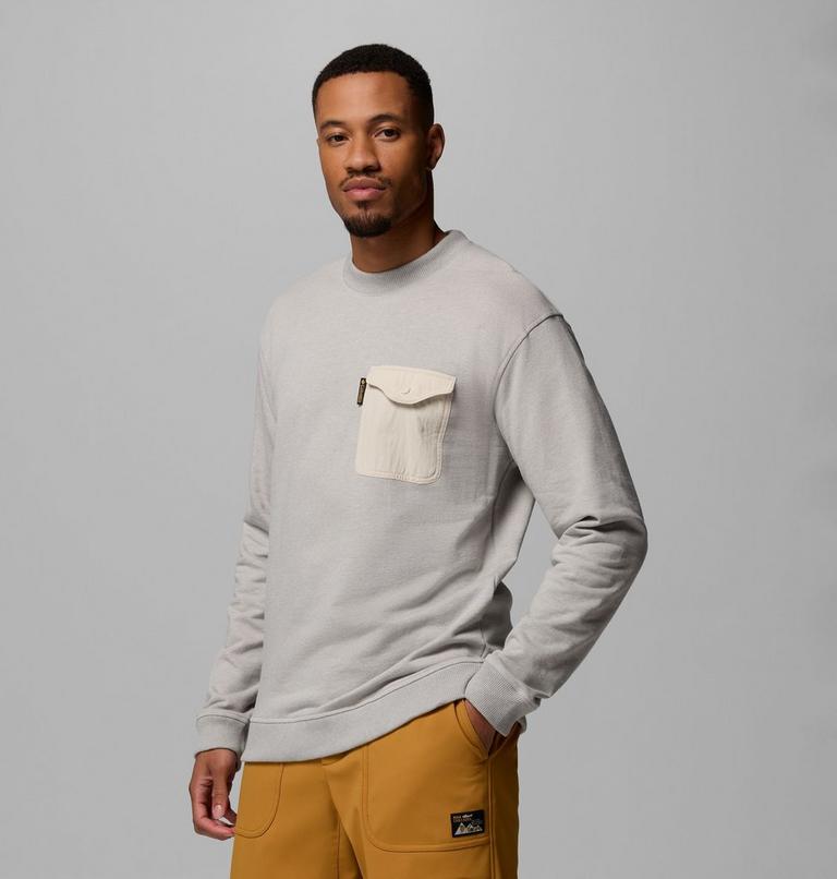 Men's High Cascades French Terry Long Sleeve Shirt, Color: Dark Stone, image 4