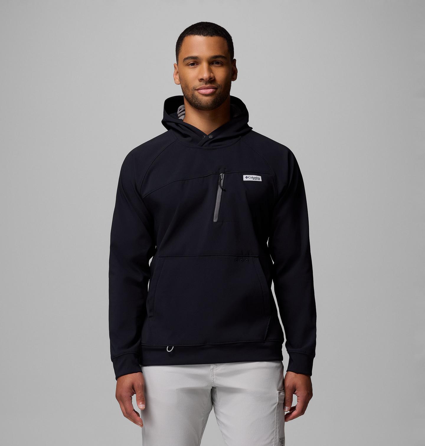 Мужское худи Columbia PFG Hydroforce, цвет: Чёрный — фото 1