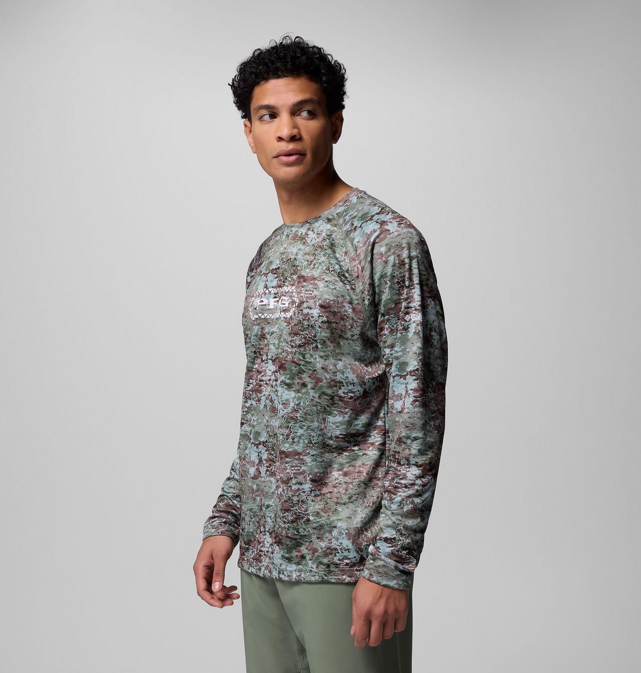 Men's PFG Super Solar Stream™ Border Hex Long Sleeve Shirt 4