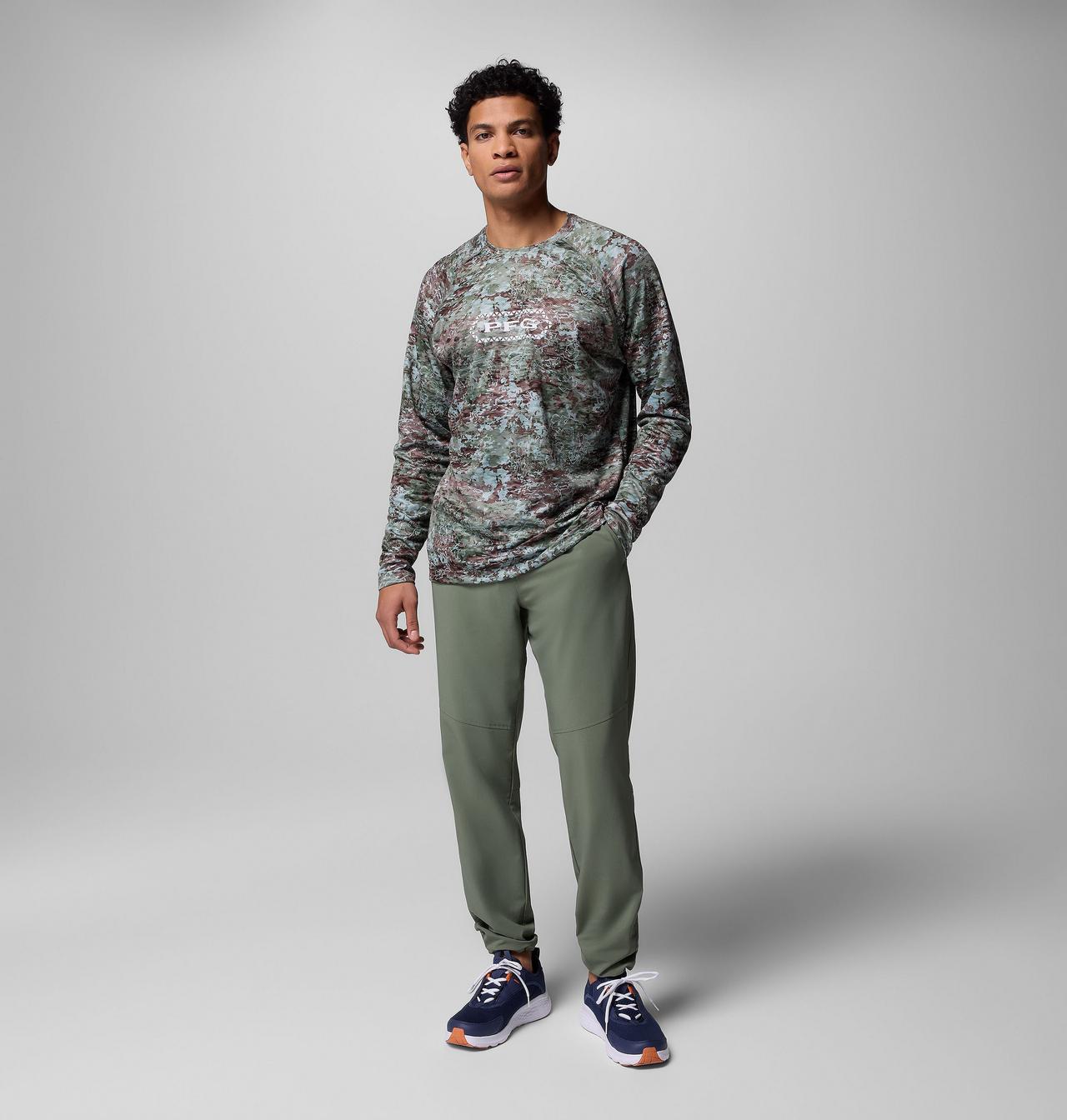 Men's PFG Super Solar Stream™ Border Hex Long Sleeve Shirt 2