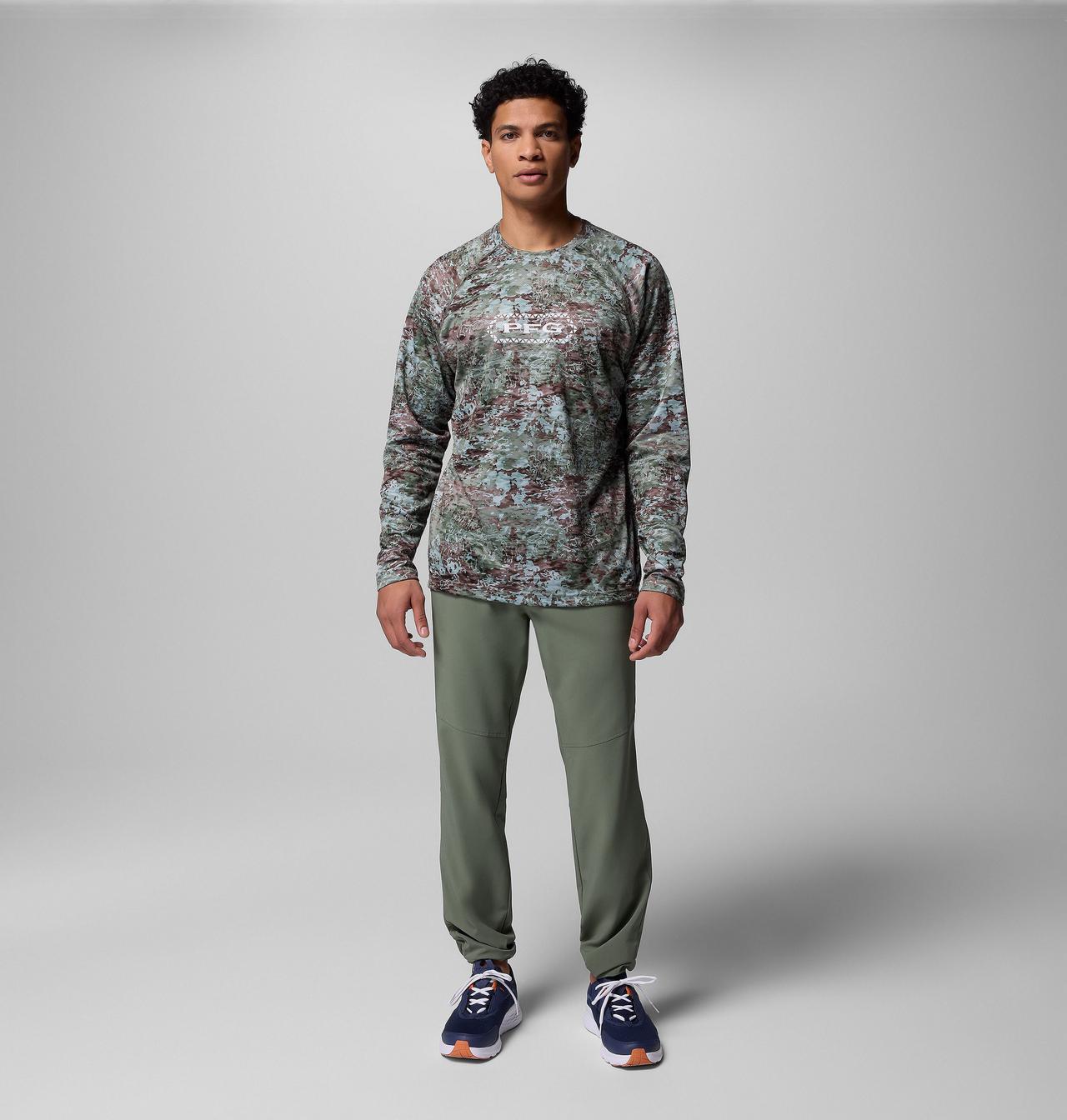 Men's PFG Super Solar Stream™ Border Hex Long Sleeve Shirt 8