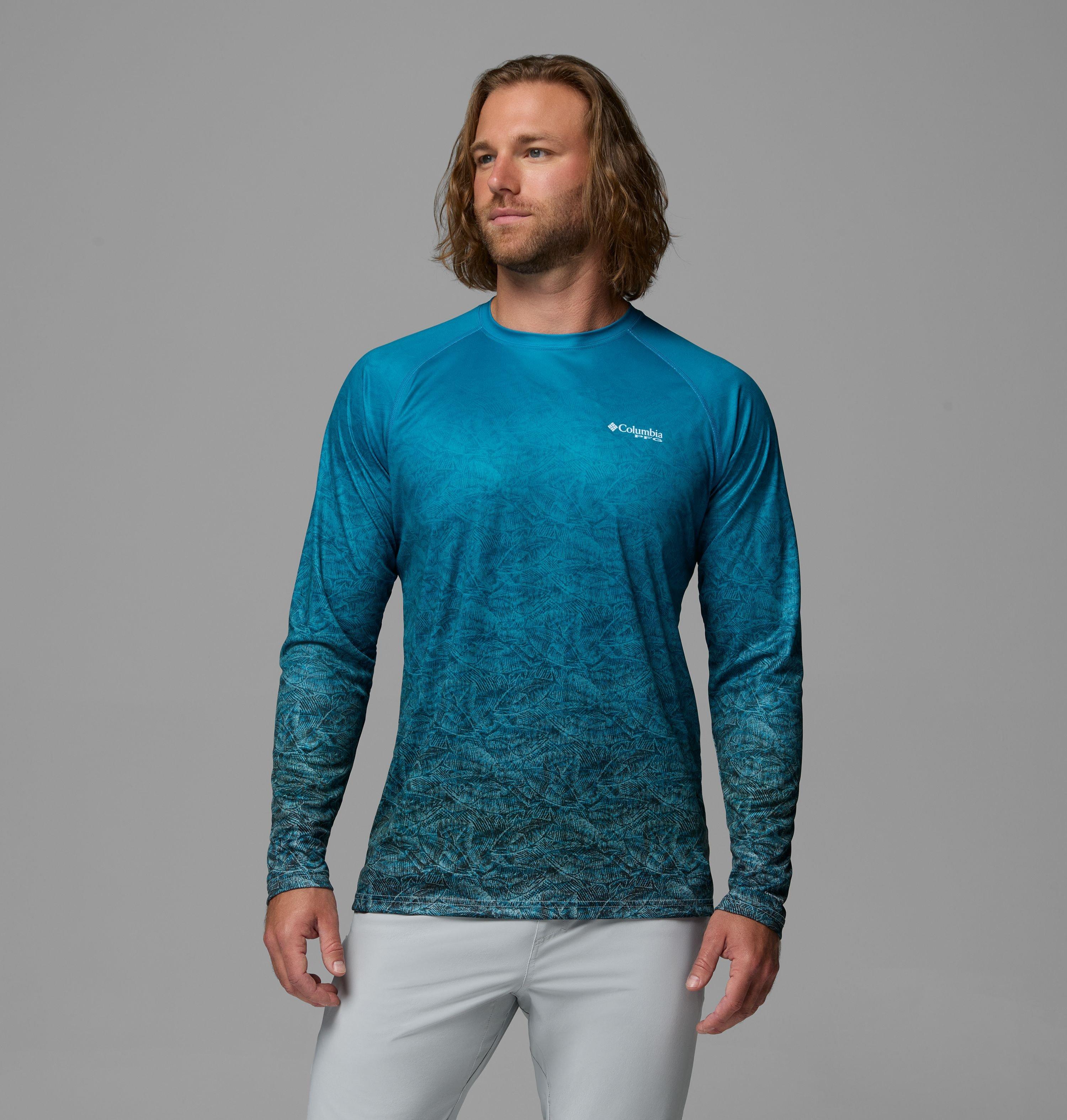 Columbia Men's Super Terminal Tackle PFG Border Circle Long Sleeve Shirt-