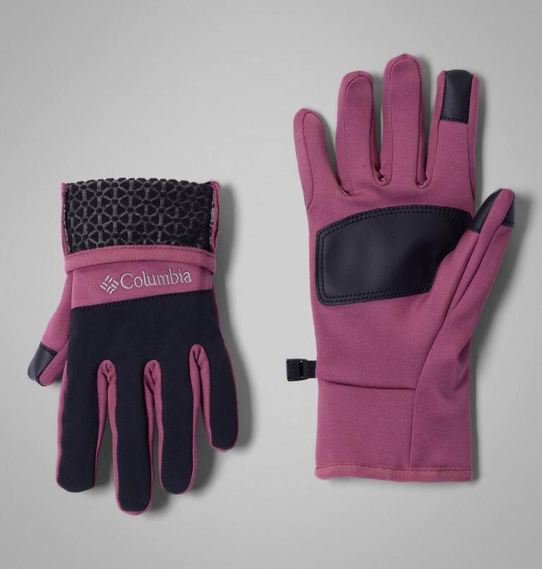 Women's Arctic Crest Gloves, Color: Antique Mauve, Black, image 2