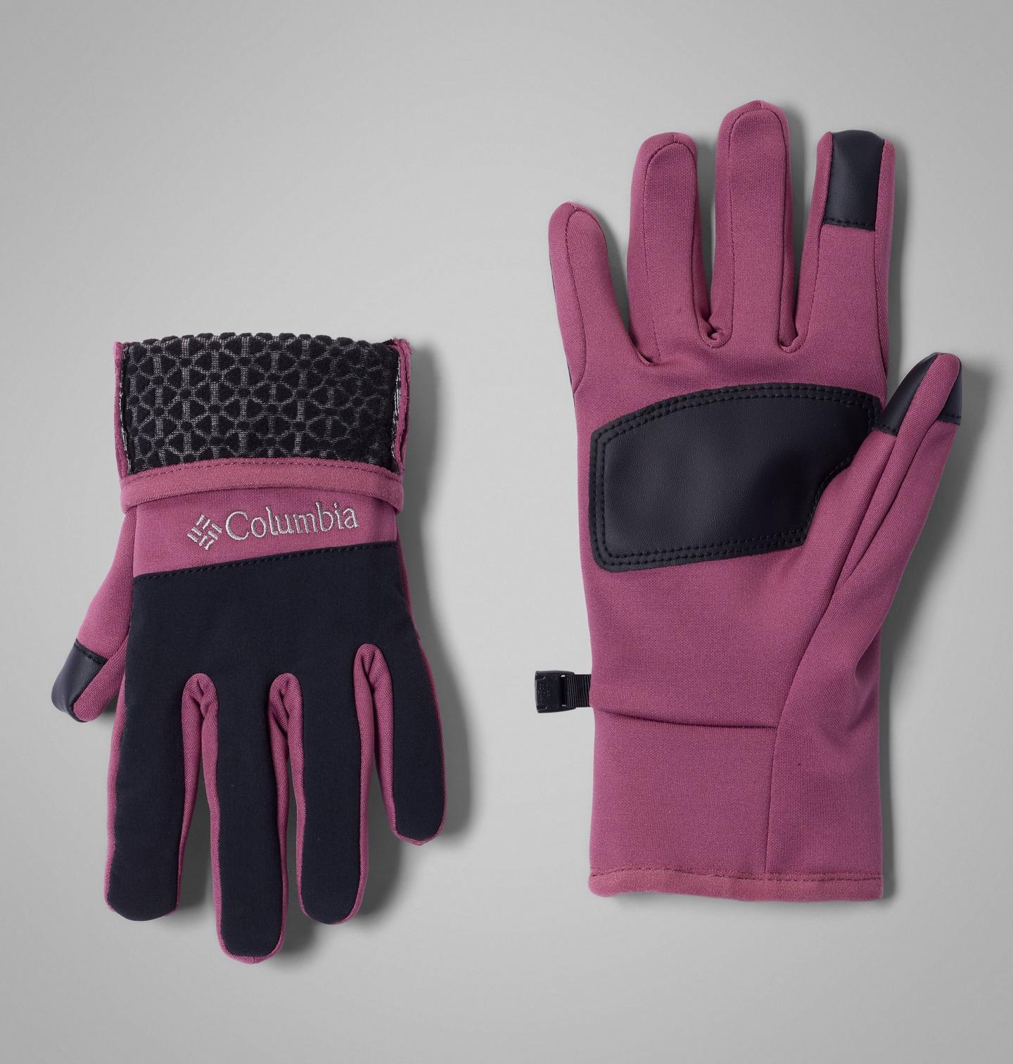 Женские перчатки Columbia Arctic Crest Gloves, цвет: Лиловый / Чёрный — фото 2