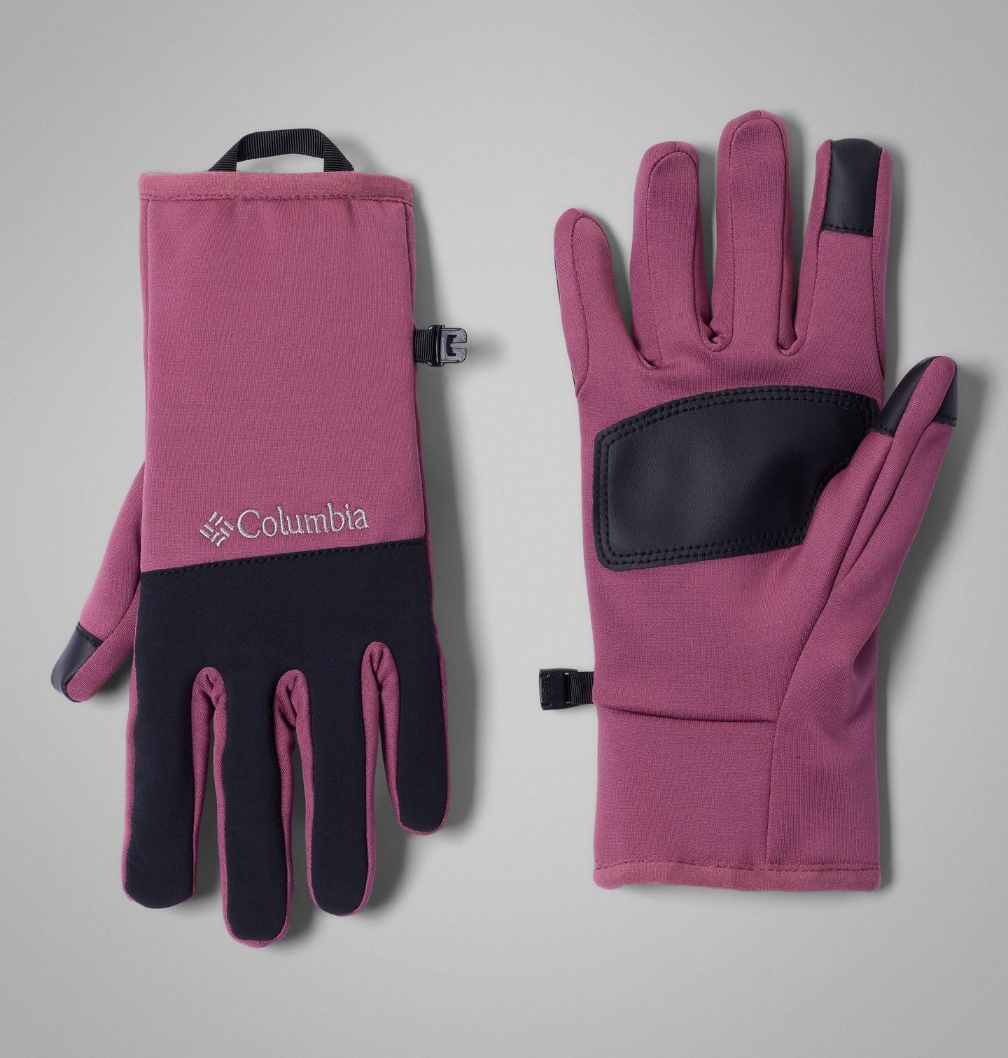 Женские перчатки Columbia Arctic Crest Gloves, цвет: Лиловый / Чёрный — фото 1