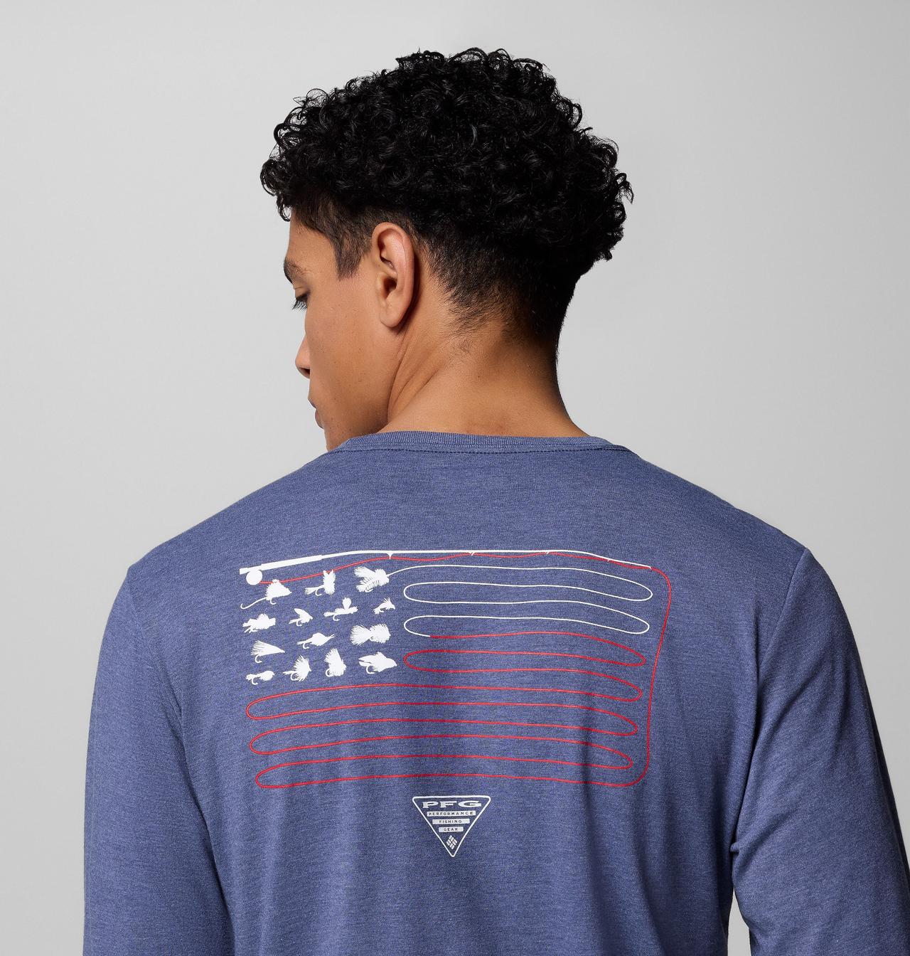 Men's PFG™ Flyline Flag Long Sleeve T-Shirt 6