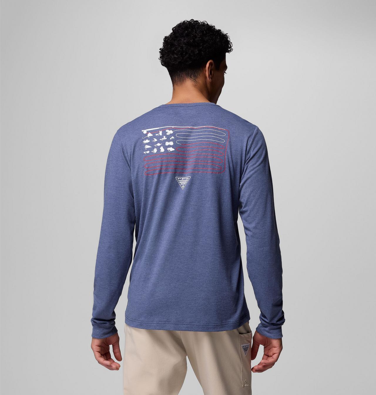Men's PFG™ Flyline Flag Long Sleeve T-Shirt 3