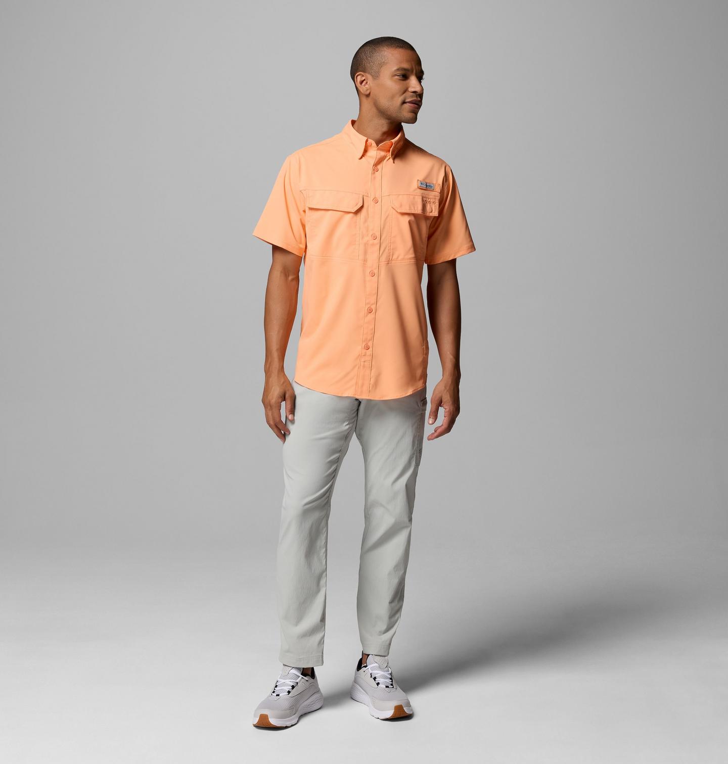 Мужская рубашка Columbia PFG Skiff Guide II Short Sleeve, цвет: Персиковый — фото 2