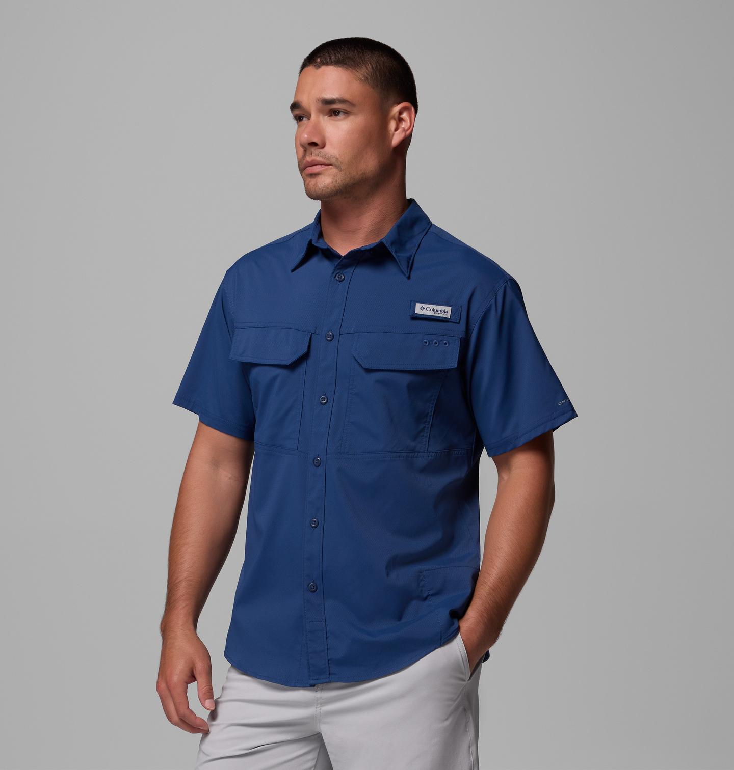 Мужская рубашка Columbia PFG Skiff Guide II Short Sleeve Shirt - Tall, цвет: Карбоновый — фото 3
