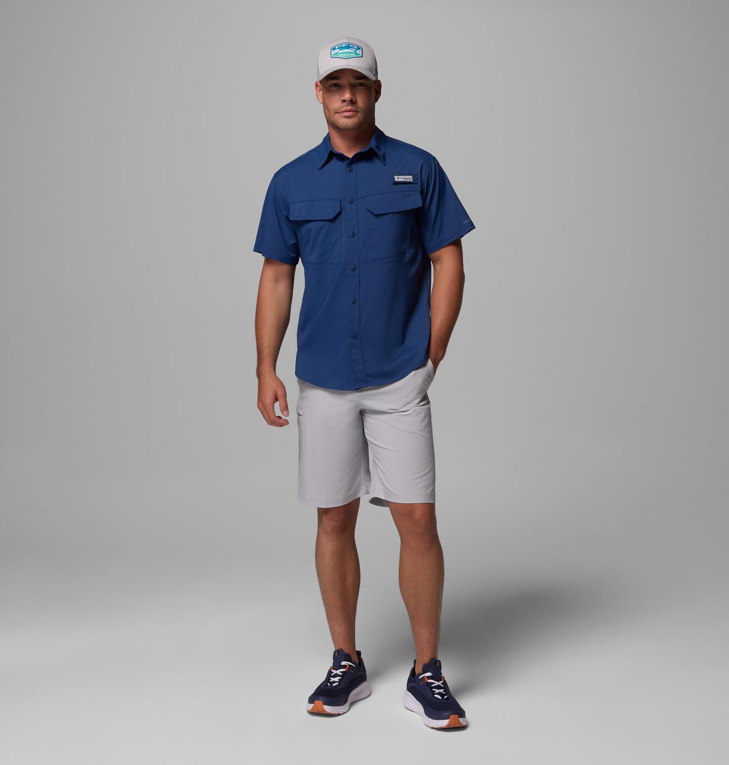 Мужская рубашка Columbia PFG Skiff Guide II Short Sleeve Shirt - Tall, цвет: Карбоновый — фото 2