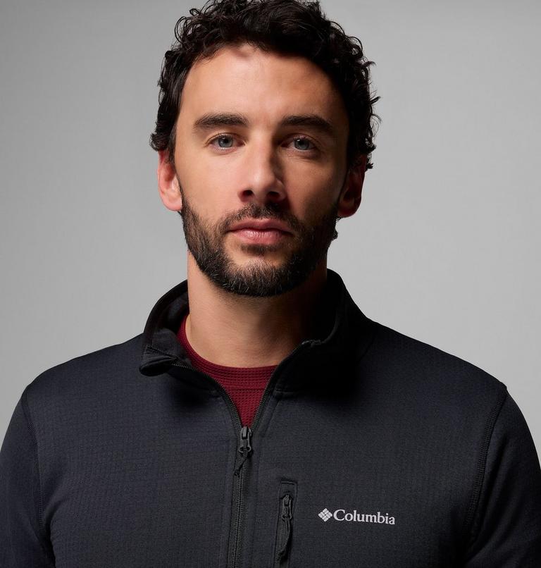 Men's Essential Hike Grid Fleece Half Zip Jacket, Color: Black, image 6
