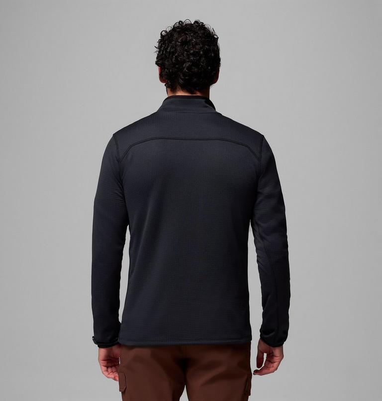 Men's Essential Hike Grid Fleece Half Zip Jacket, Color: Black, image 3