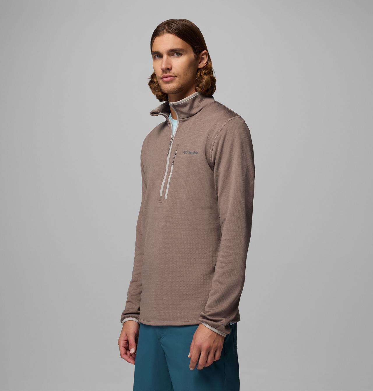 Manteau en laine polaire avec demi-fermeture éclair Essential Hike Grid pour homme 4