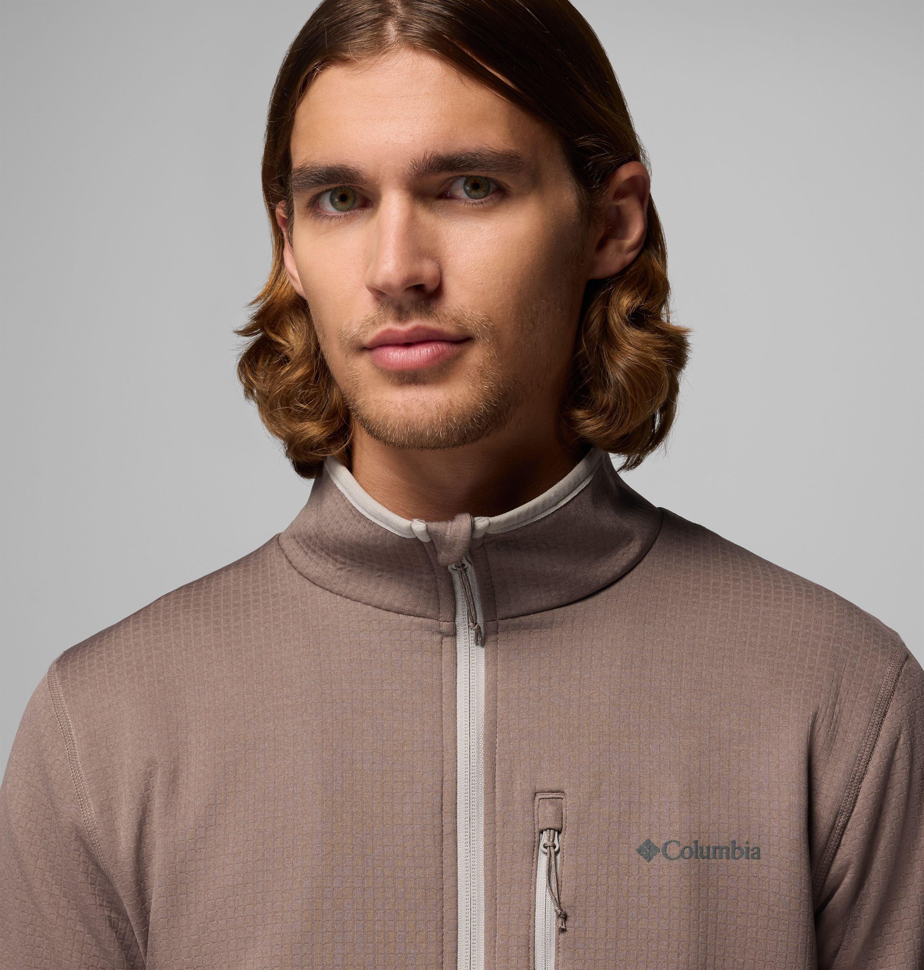 Manteau en laine polaire avec demi-fermeture éclair Essential Hike Grid pour homme 5
