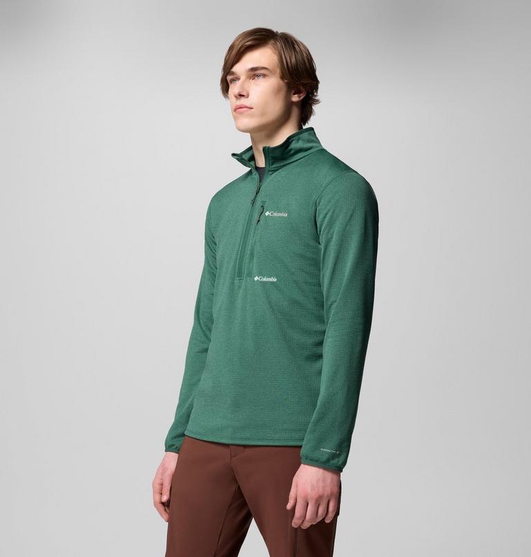 Men's Essential Hike Half Zip Fleece, Color: Rain Forest, image 4