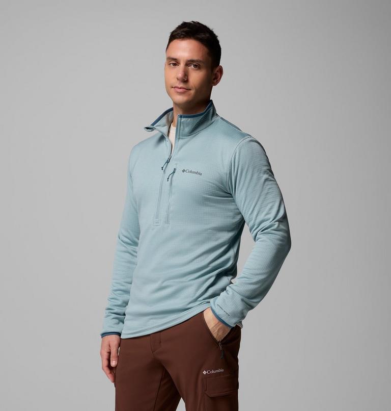 Men's Essential Hike Half Zip Fleece, Color: Crushed Blue, image 3