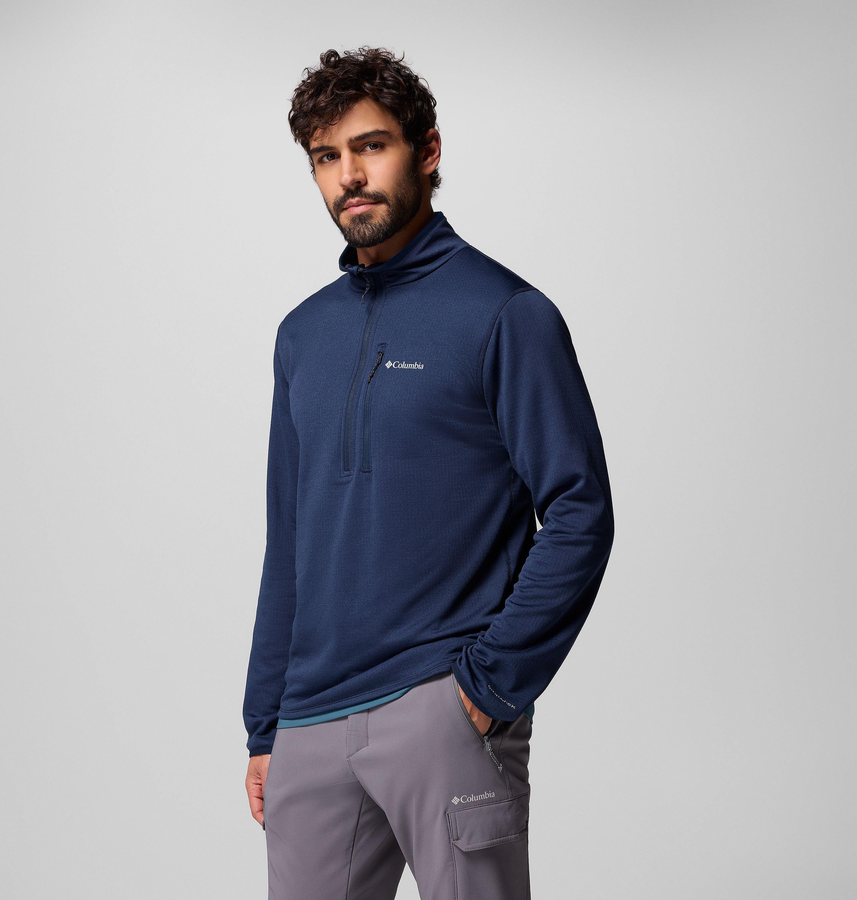 Men's Essential Hike Grid Fleece Half Zip Pullover 4