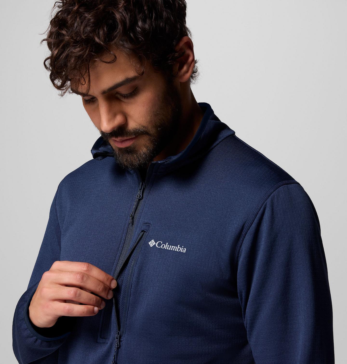 Мужской свитер Columbia Essential Hike Grid Fleece Half Zip Pullover, цвет: Тёмно-синий — фото 4