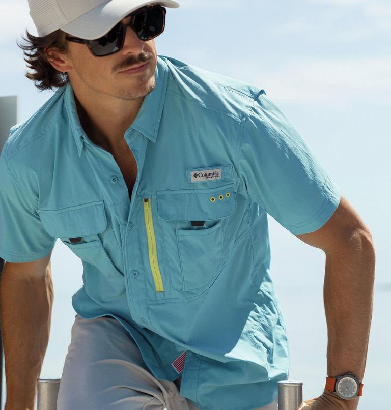 Men's Bahama Elite Short Sleeve Shirt, Color: Vintage Blue, image 11
