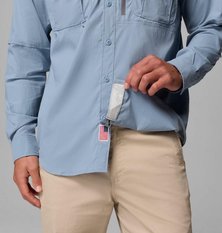 Men's PFG Bahama Elite Long Sleeve Shirt, Color: Dockside Blue, image 9