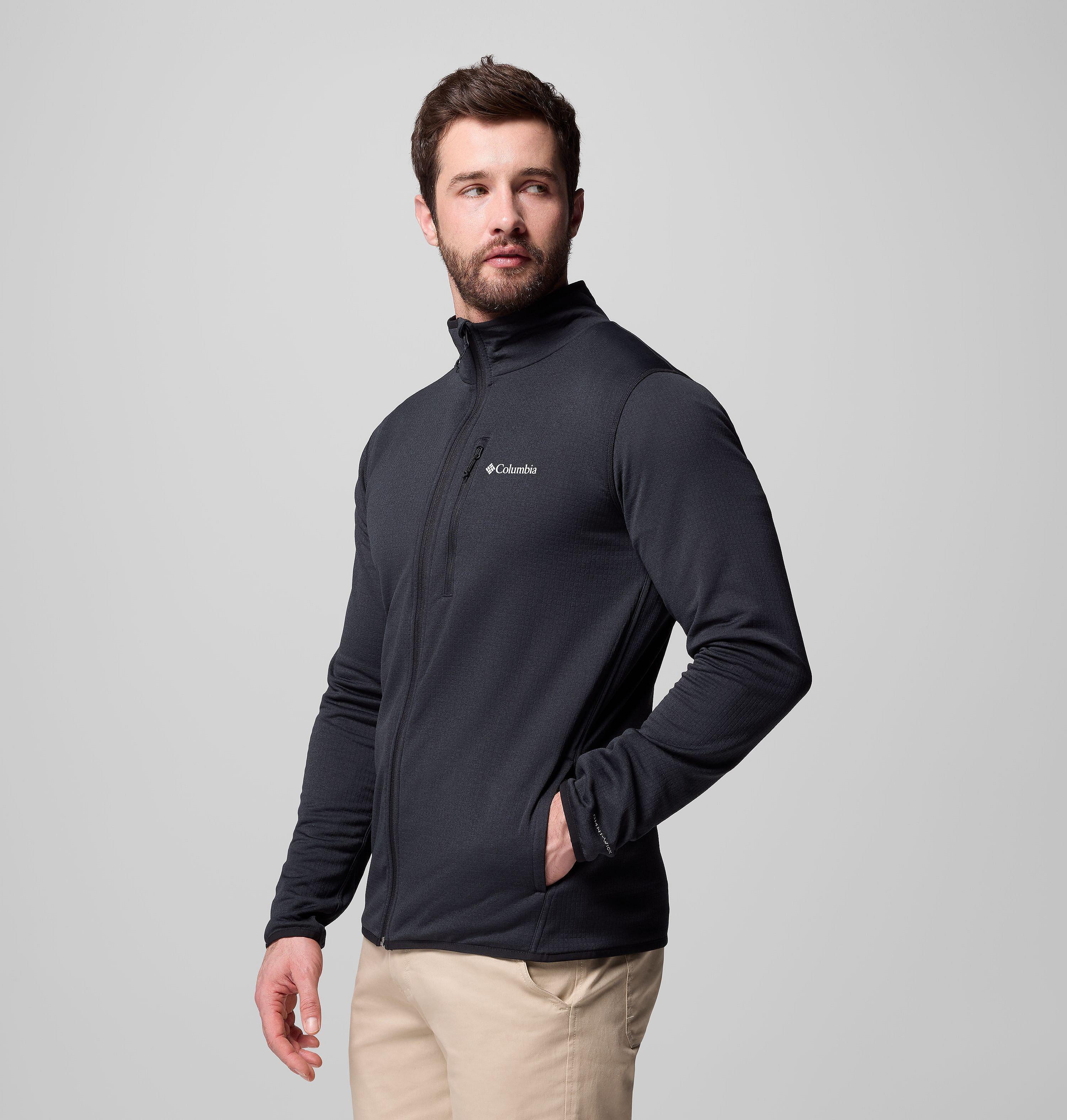 Men's Essential Hike Grid Fleece Full Zip Jacket | 010 | S 4