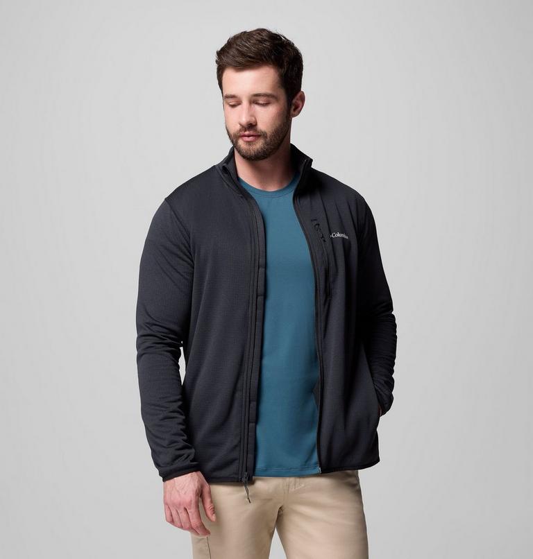 Chaqueta de forro polar con diseño de cuadrícula Essential Hike para hombre, Color: Black, image 5