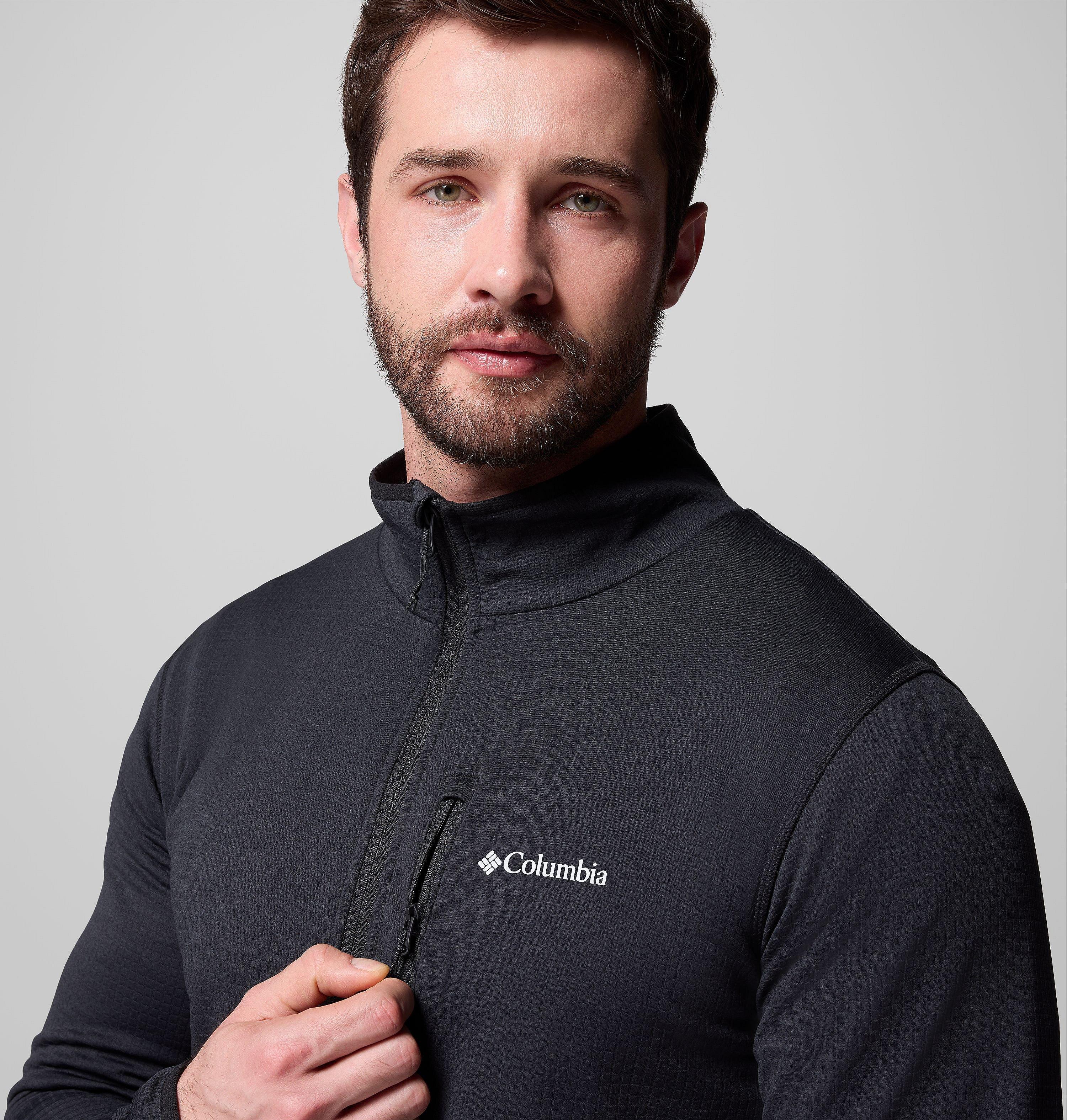 Men's Essential Hike Grid Fleece Full Zip Jacket | 010 | S 7