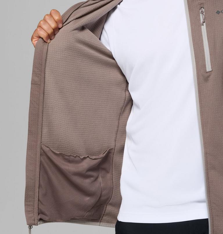 Men's Essential Hike Grid Fleece Jacket, Color: Iron, Flint Grey, image 7